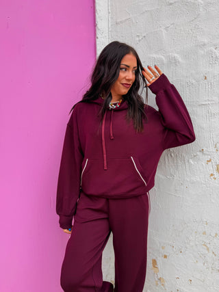 Weekend Mode Hoodie-Dark Cherry