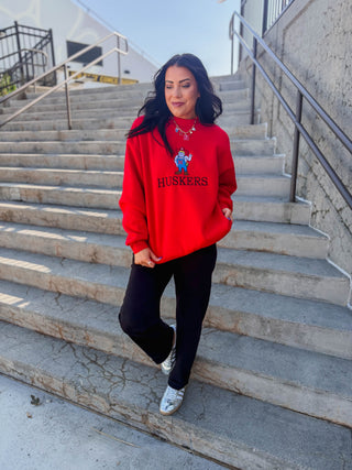 Herbie Huskers Embroidered Mock Neck