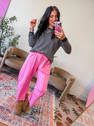 Casual Cool Barrel Pants-Punch