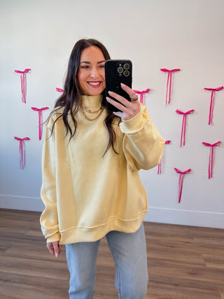 Winnie Mock Neck Sweatshirt-Yellow