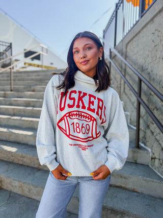 Nebraska Campus Roll Neck Sweatshirt