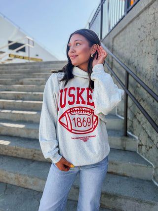 Nebraska Campus Roll Neck Sweatshirt