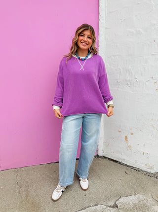 Go-To Corded Pullover-Light Plum