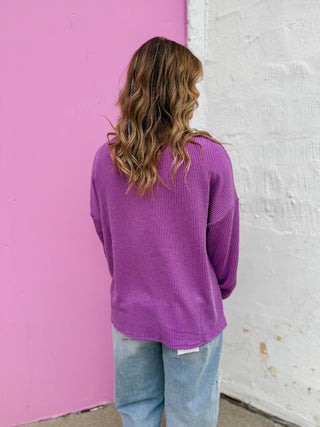 Go-To Corded Pullover-Light Plum