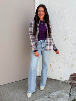 Lea Long Sleeve Top-Dark Plum