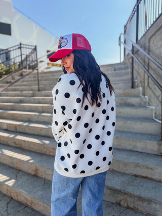 Nebraska Polka Dot Mock Neck