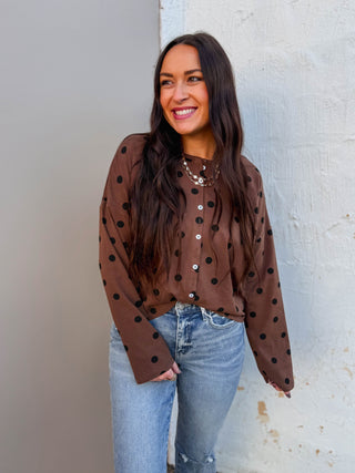 Sweet Spot Cardigan-Brown