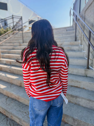 On The Line Cardigan-Red