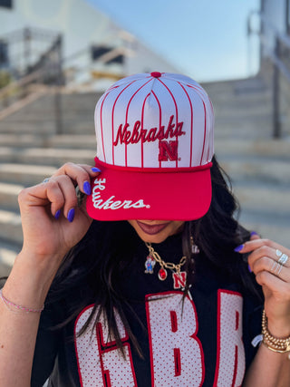 Nebraska Pinstripe Trucker Hat