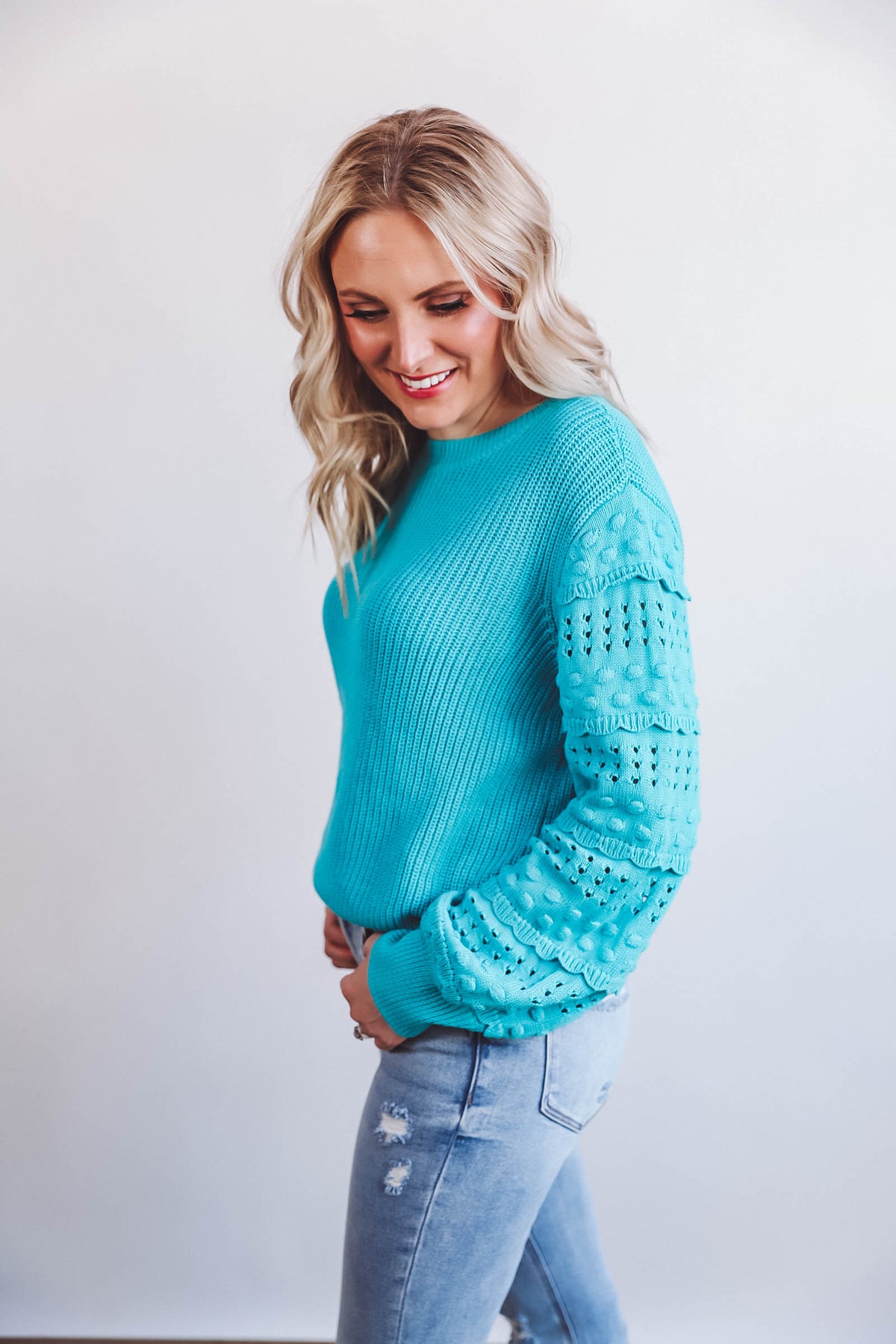 Gracie Sweater-Aqua
