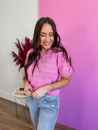 Lindy Knit Top-Pink