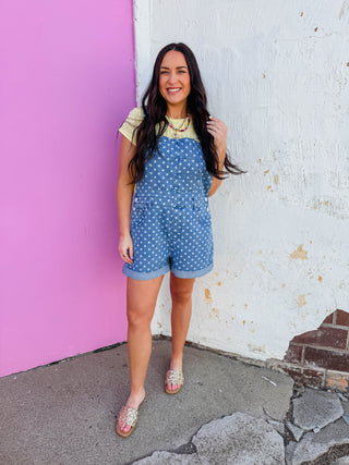 Denim Dot Overalls