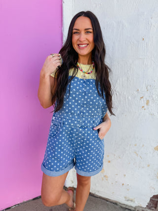 Denim Dot Overalls