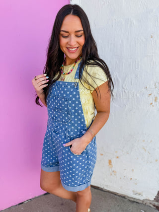 Denim Dot Overalls
