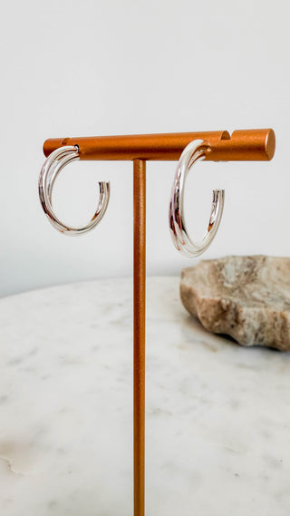 Silver Twisted Hoop Earring