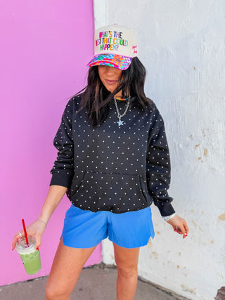 Millie Polka Dot Hoodie-Black