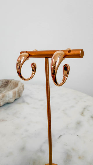 Gold Volumed Textured Hoops