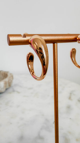 Gold Volumed Textured Hoops
