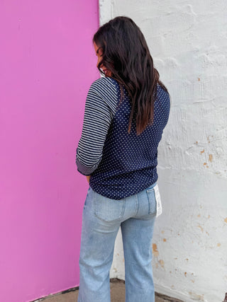 Pattern Play Top-Navy