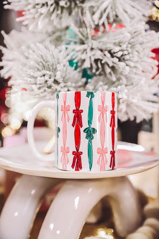 Christmas Bow Ribbon Mug