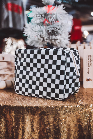 Black and White Checkered Bag-Large