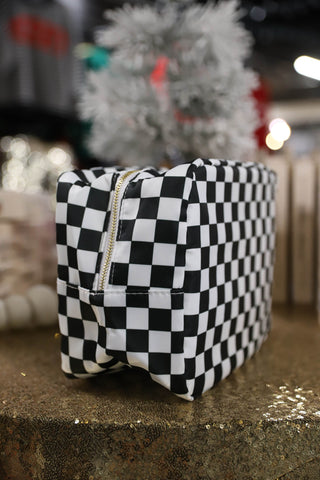 Black and White Checkered Bag-Large