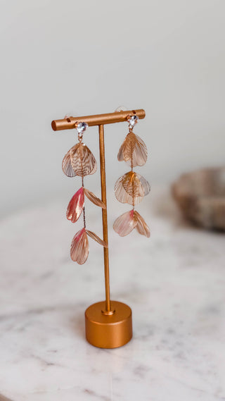 Gold Thin Metal Drop Earrings