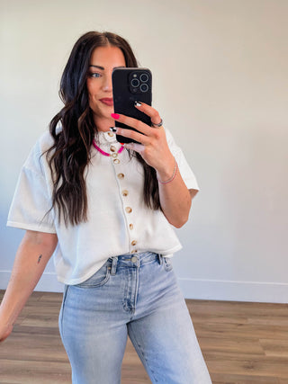 Simply Essential Knit Top-Off White