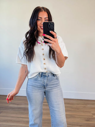 Simply Essential Knit Top-Off White