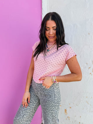 Ari Polka Dot Top-Pink