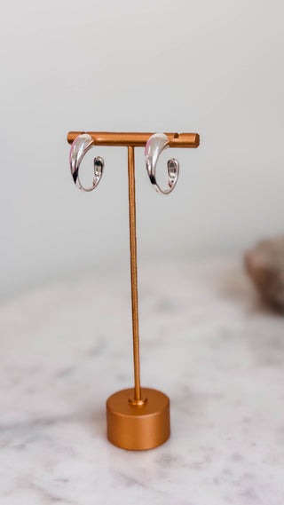 Silver Volumed Textured Hoops