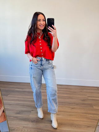 Simply Essential Knit Top-Poppy