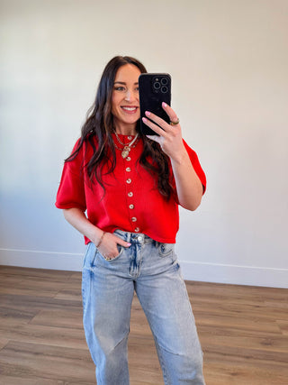 Simply Essential Knit Top-Poppy