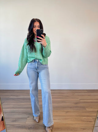 Daydream Striped Cardigan-Green