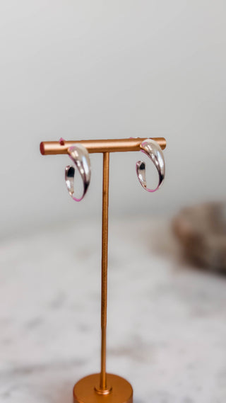 Silver Volumed Textured Hoops