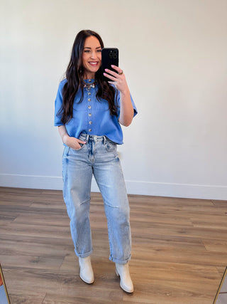 Simply Essential Knit Top-Coastal