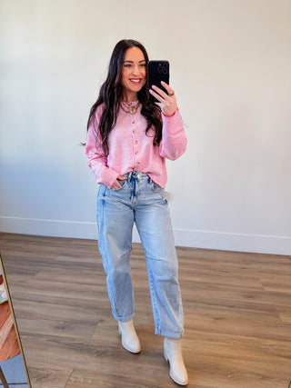 Daydream Striped Cardigan-Punch