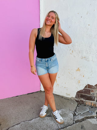 Marlie High Rise Denim Shorts