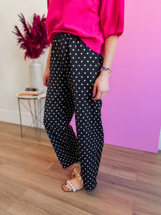 Gemma Polka Dot Satin Pants