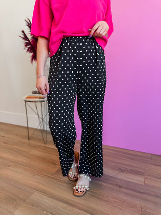 Gemma Polka Dot Satin Pants