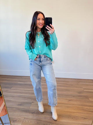 Kenzie Cardigan-Aqua