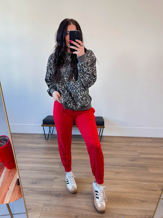 On The Go Joggers-Red