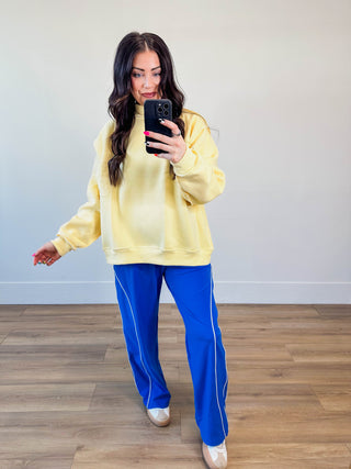 Winnie Mock Neck Sweatshirt-Yellow