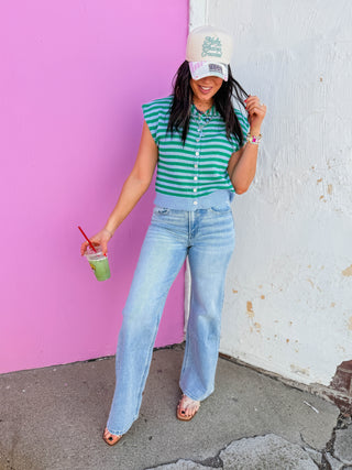 Heartbreaker Striped Sweater Vest-Blue
