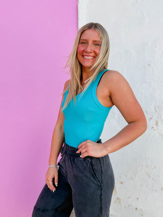 Layer Me Up Tank-Teal