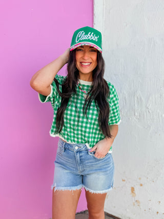 Scottie Gingham Knit Top