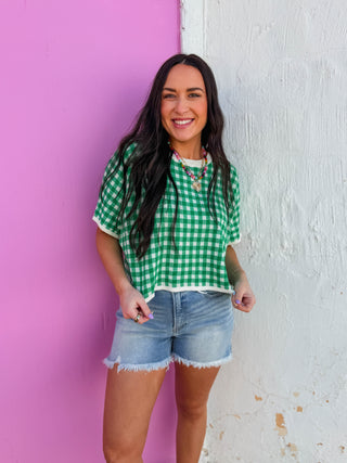 Scottie Gingham Knit Top