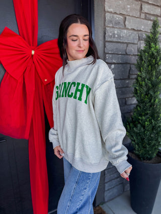 Grinchy & Merry Reversible Mock Neck