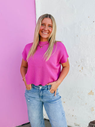 Elladee Knit Top-Light Plum