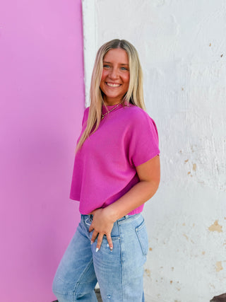 Elladee Knit Top-Light Plum